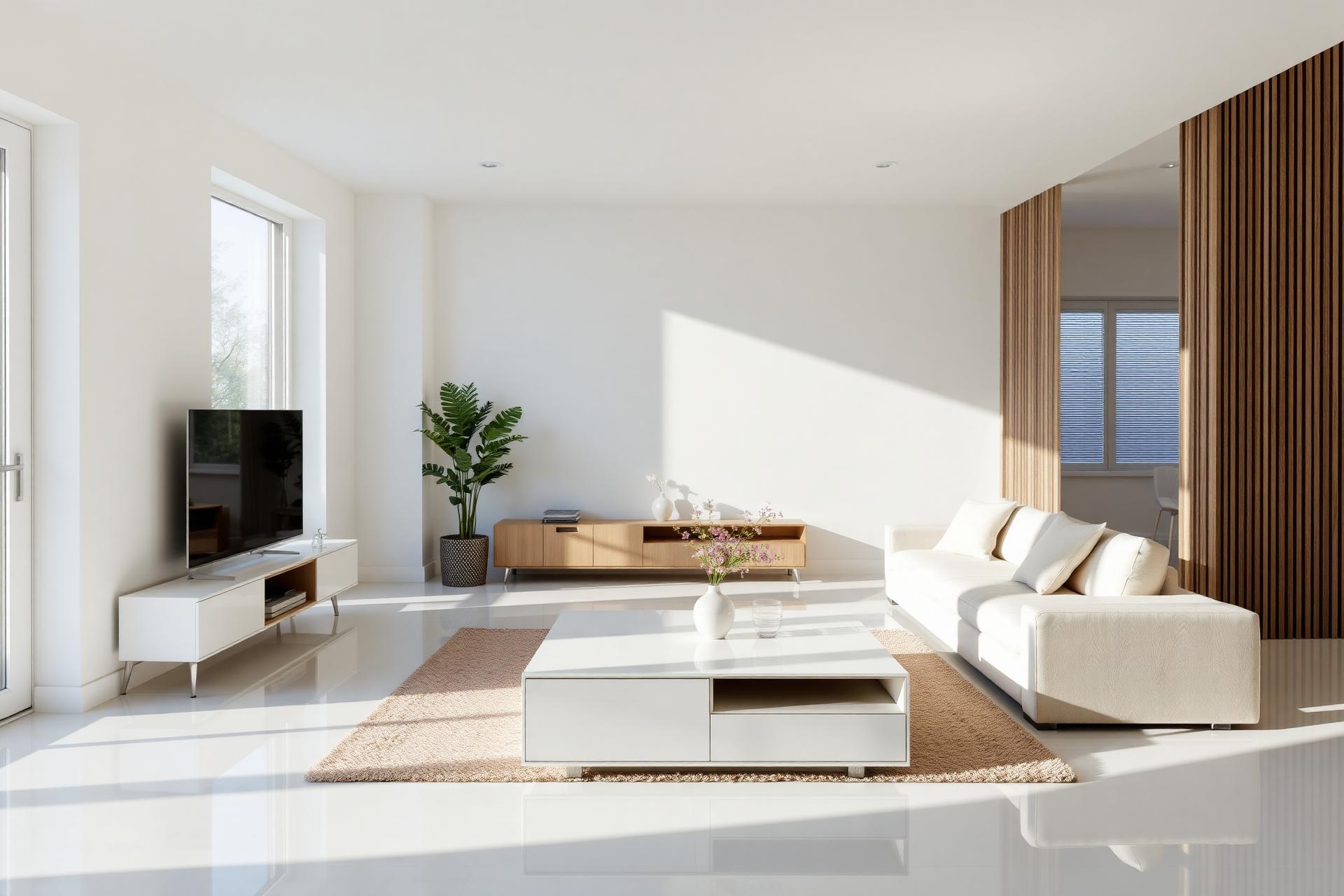 Sparkling clean modern living room